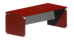 X Time Manager FISC183 rechteckiger Schreibtisch Echtholz furniert Sichtschutz aus Metall