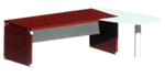 X Time Manager FISP183 rechteckiger Schreibtisch Echtholz furniert mit Glasansatz Sichtschutz Metall
