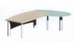 X-Time Work FOSP164D Halbmondförmiger Schreibtisch mit Glasanbau