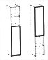 3 OH Glastür mit Rahmen ohne Schloss Tür Ansatz links unten; rechts oben