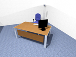 Schreibtisch Melamin mit Fußform offen oder geschlossen von Quadrifoglio