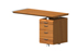 Tischansatz rechts oder links einsetzbar mit Container 3 Schubladen + Schreibstiftenablage Echtholz furniert