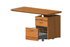Tischansatz rechts oder links einsetzbar mit Container 2 Schubladen, davon eine als Hängeregister + Schreibstiftenablage Echtholz furniert